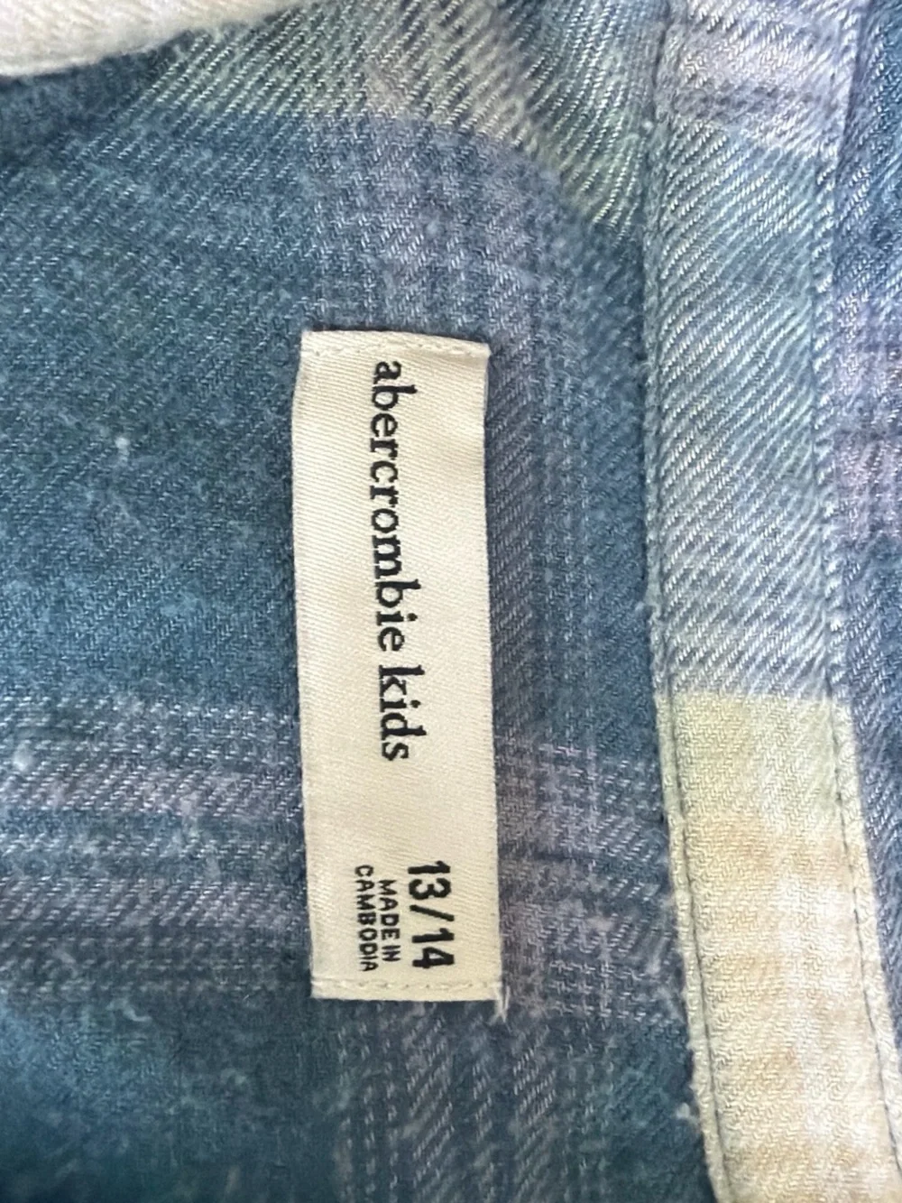 abercrombie kids Blue and Cream Plaid Button-Down Shirt